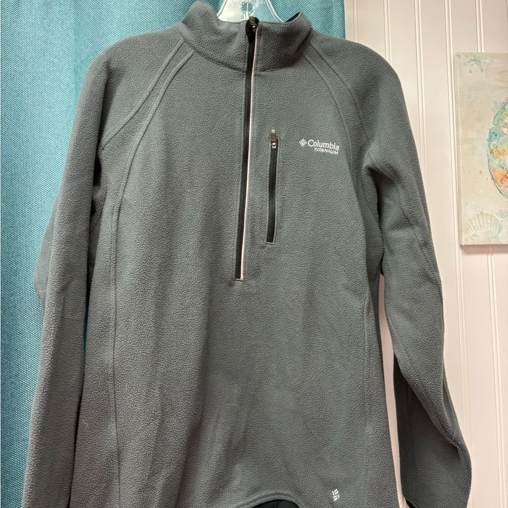 Columbia Titanium Omni-Heat 1/4 Zip Fleece Jacket in Gray Size Medium